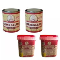 Kit 2 Carne Na Lata 900g 2 Paçoca De Carne 500g Tradicional