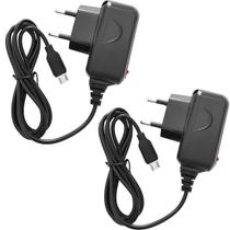 Kit 2 Carregadores De Celular Micro USB Fonte Bivolt Preto