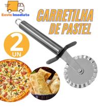 KIT 2 Carretilhas de Inox para Cortar e Fechar Pastel e Massas para Cozinha Restaurante Bar