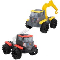 Kit 2 Carrinho Caminhão Brinquedo Grande Criança Didático - Kendy Brinquedos