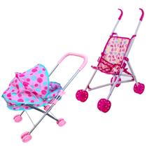 Kit 2 Carrinho De Boneca Bebê Reborn Passeio Infantil Menina