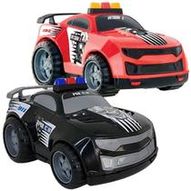 Kit 2 Carrinhos Bombeiro Polícia Brinquedos Meninos Interativo Infantil Carrinhos Carros Divertido Split Car