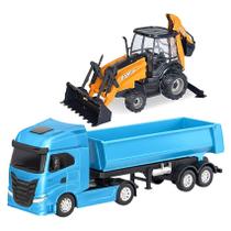 Kit 2 Carrinhos Caminhão de Areia e Trator Retroescavadeira Kit 2 Carrinhos Caminhão de Areia e Trator Retroescavadeira