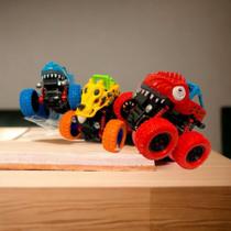 Kit 2 Carrinhos Menino Monster 360 Dinossauro Fricção Kids Cambalhota Brinquedo Infantil