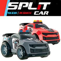 kit 2 Carrinhos Policia e Bombeiro Resgate 17cm Meninos Split Car - BS Toys