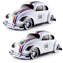 Kit 2 Carrinhos Super Fusca Herbi Corrida Roda Livre 20cm