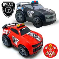 KIT 2 Carros esportivos brinquedo menino Reforçado Carro de policia e swaat