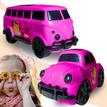Kit 2 Carros Kombi Fusca Rosa Orange Toys Carros clássicos Brinquedo Kit de carros Réplica Infantil Kit 2 Carros Kombi Fusca Rosa Orange Toys Carros clássicos Brinquedo Kit de carros Réplica Infantil