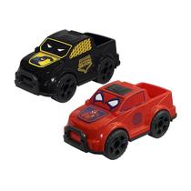 Kit 2 Carros Pickup Defensores 33cm Brinquedo Caminhonete