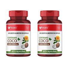 Kit 2 Cártamo + Coco 1000mg 60 Cápsulas - Muwiz