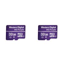 Kit 2 Cartão de Memória 32 GB Micro SD WD Purple Intelbras