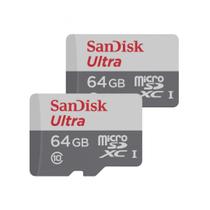 Kit 2 Cartão de Memória Micro SD 64GB Class10 Sandisk Ultra