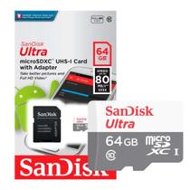 Kit 2 Cartão De Memória micro sd 64gb ultra classe 10 - Sandisk