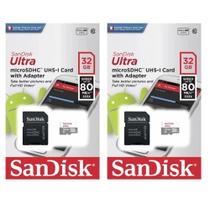 Kit 2 Cartão de Memória Micro SD Class 10 32GB Sandisk Ultra - Afc