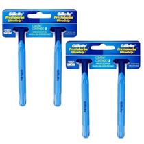 Kit 2 Cartelas Aparelho de Barbear Prestobarba UltraGrip 2 Gillette 4 Unidades Barbeador Descartável Com Cabeça Fixa