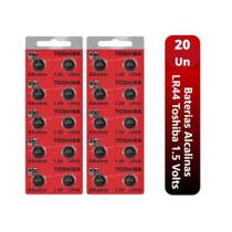 Kit 2 Cartelas Bateria Alcalina Toshiba LR44/A76 1,5V 20 Un