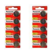Kit 2 Cartelas Bateria Panasonic CR2016 3V 10 unidades