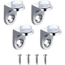 Kit 2 cartelas suporte prateleira de vidro com ventosa 4 unidaes por cartela bemfixa