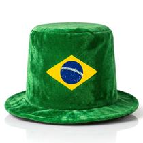 Kit 2 Cartolas Chapéus Verde E Amarelo Para Torcidas Do Brasil Copa Do Mundo