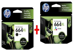 Kit 2 cartucho hp 664xl 1black 1color 2136 2676 3776 5076 5276 - IMPORTADA