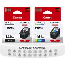 Kit 2 Cartuchos Canon PG140XL Preto CL141XL Color Para Impressoras MG2110 MG2210 MG3110 MG3210 MG3510