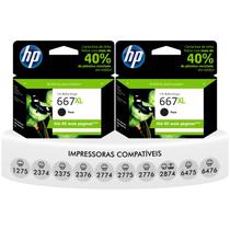 Kit 2 Cartuchos Originais НР 667 Xl Preto 1275 2374 2375 2376 2775 2776 6475 6476