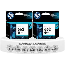 Kit 2 Cartuchos Preto Originais НР 662 Cz103ab para Impressoras 1516 2516 3516 2546 3546 4646 Kit 2 Cartuchos Preto Originais НР 662 Cz103ab para Impressoras 1516 2516 3516 2546 3546 4646