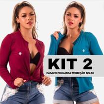 Kit 2 Casacos Abertos Térmicos Feminino Proteção Solar UV 50+