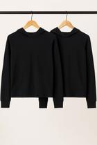 Kit 2 Casacos Com Capuz Moletinho Preto Preto Salvatore Fashion