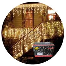 Kit 2 Cascatas 400 Leds Luz Morna Fixa - 220V Kit 2 Cascatas 400 Leds Luz Morna Fixa - 220V