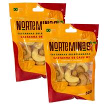 Kit 2 Castanhas de Caju Norteminas Torradas e Salgadas 50g Kit 2 Castanhas de Caju Norteminas Torradas e Salgadas 50g