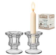 Kit 2 Castiçais de Vidro Porta Velas Decoração Enfeite - Hauskraft