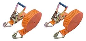 Kit 2 Catraca + 2 Cinta Amarração 5T X 9m X 50mm Rabicho J - OMEGA