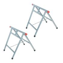 Kit 2 Cavaletes Reforçados Dobráveis 1x1 Metro Zincado NV323