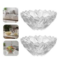 Kit 2 Centro de Mesa Fruteira de Vidro Tigela Saladeira Grande Rocks 22cm Em Casa Tem