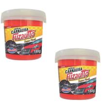 kit 2 Cera Carnaúba Restaura Parachoques Painel Ressecado Plásticos Carro Moto