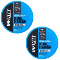 Kit 2 Cera Cola Mega Fixação 80g - Infinity Kit 2 Cera Cola Mega Fixação 80g - Infinity