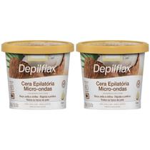 Kit 2 Cera Depilatoria Micro-ondas Coco Depilflax Buco Axila Virilha Todos os Tipos Pele Rapida 100g Kit 2 Cera Depilatoria Micro-ondas Coco Depilflax Buco Axila Virilha Todos os Tipos Pele Rapida 100g