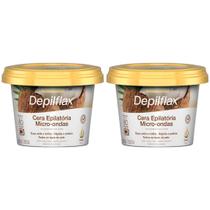 Kit 2 Cera Depilatoria Micro-ondas Coco Depilflax Buco Axila Virilha Todos os Tipos Pele Rapida 200g Kit 2 Cera Depilatoria Micro-ondas Coco Depilflax Buco Axila Virilha Todos os Tipos Pele Rapida 200g