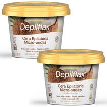 Kit 2 Cera Depilatória Micro-Ondas Depilflax Coco 200g