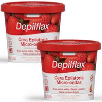 Kit 2 Cera Depilatória Micro-Ondas Depilflax Morango 100g Kit 2 Cera Depilatória Micro-Ondas Depilflax Morango 100g