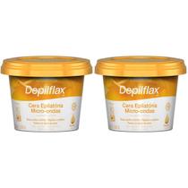 Kit 2 Cera Depilatoria Micro-ondas Natural Depilflax Buco Axila Virilha Todos Tipos Pele Rapida 200g Kit 2 Cera Depilatoria Micro-ondas Natural Depilflax Buco Axila Virilha Todos Tipos Pele Rapida 200g