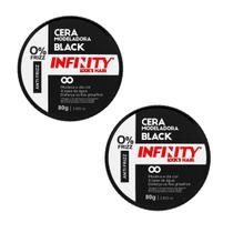 Kit 2 Cera Modeladora Antifrizz Black 80g - Infinity