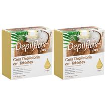 Kit 2 Cera Quente Depilatória Depilação Profissional Coco Depilflax Barra 500g