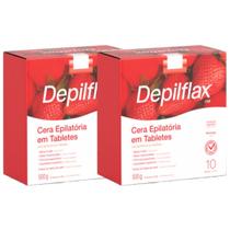 Kit 2 Cera Quente Depilatória Depilação Profissional Morango Depilflax Barra 500g