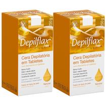 Kit 2 Cera Quente Depilatória Depilação Profissional Natural Mel Depilflax Barra 250g