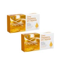 Kit 2 Cera Quente para Depilação em Tabletes Natural Depilatório Depilflax 1kg
