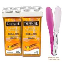 Kit 2 Cera Roll-On Clássica Depimiel 100g + 2 Espátulas