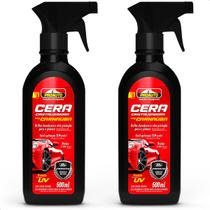 Kit 2 Ceras Cristalizadora Liquida com Carnaúba Proteção Uv Automotivo Proauto 500ml