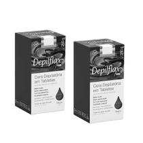Kit 2 Ceras Negra para Depilação em Tablete Quente Depilatória Depilflax 250g Kit 2 Ceras Negra para Depilação em Tablete Quente Depilatória Depilflax 250g
